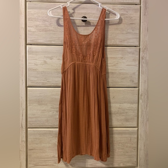 Urban Outfitters Staring at Stars Crinkly, Stretchy Dress; Burnt Orange - Picture 2 of 2